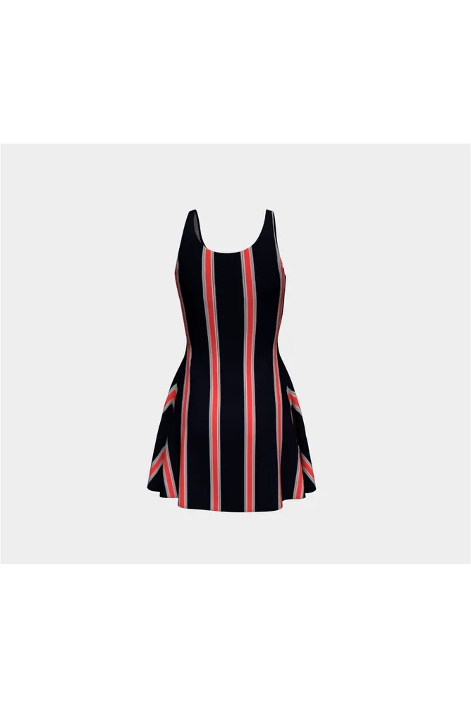 Flaming Stripes Flare Dress