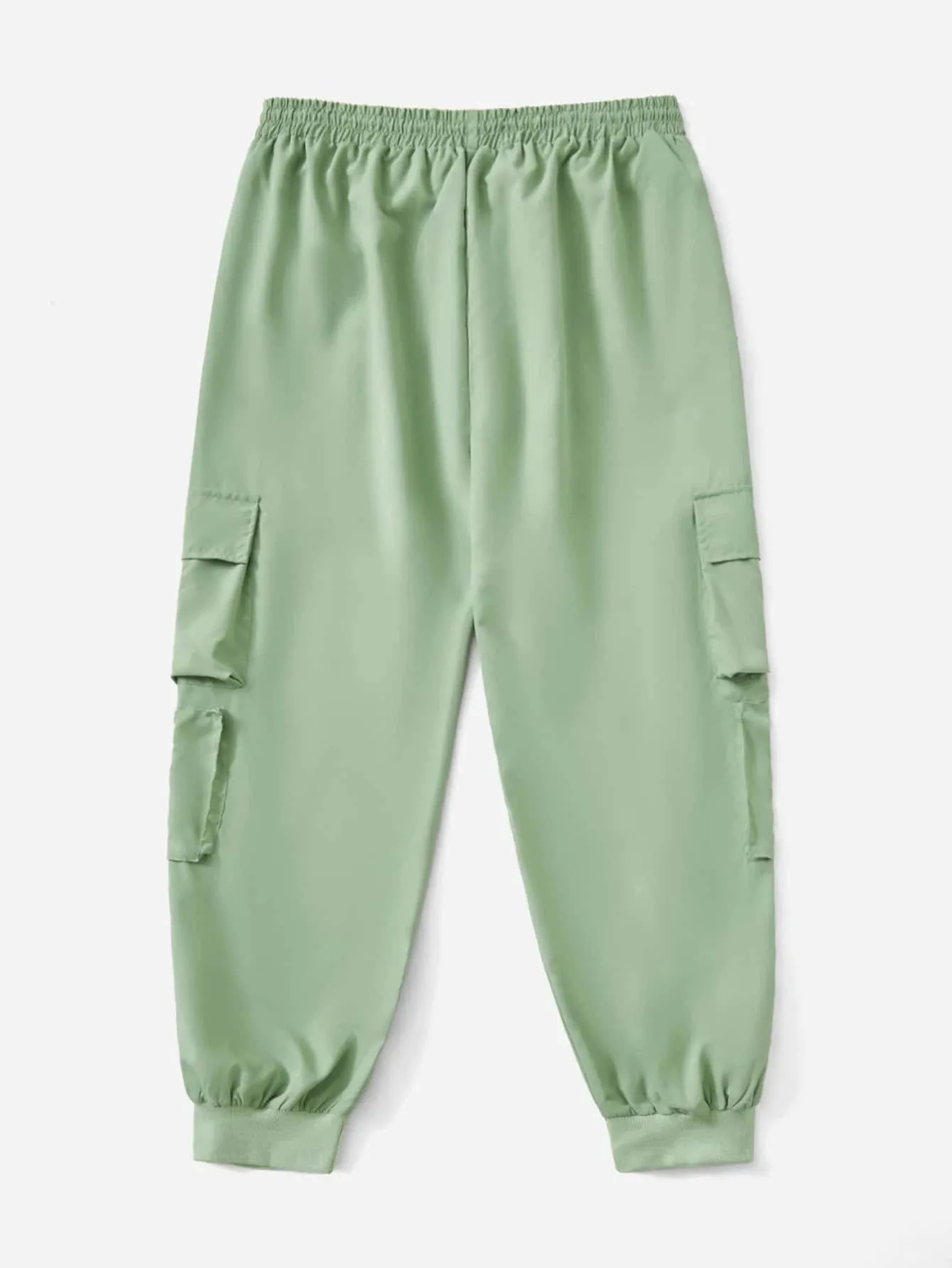 Flap Pocket Drawstring Cropped Cargo Pants