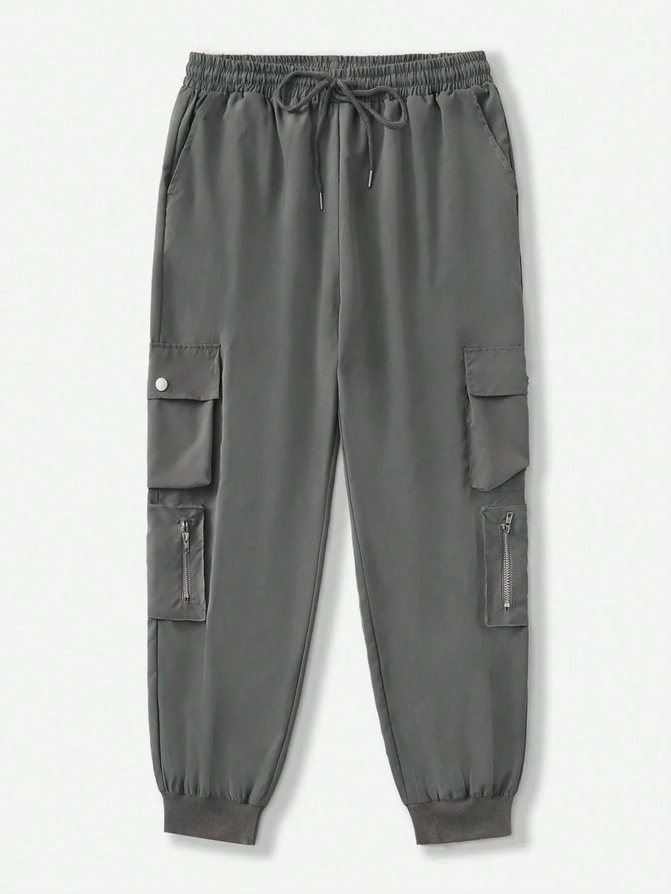 Flap Pocket Drawstring Cropped Cargo Pants