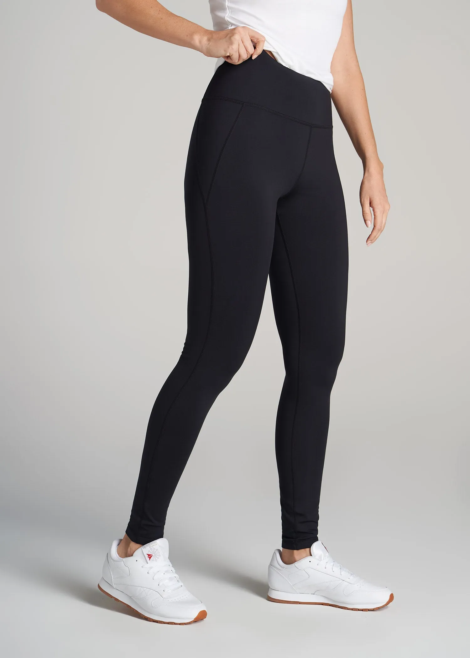 Fleece Lined Women's Tall Leggings in Black