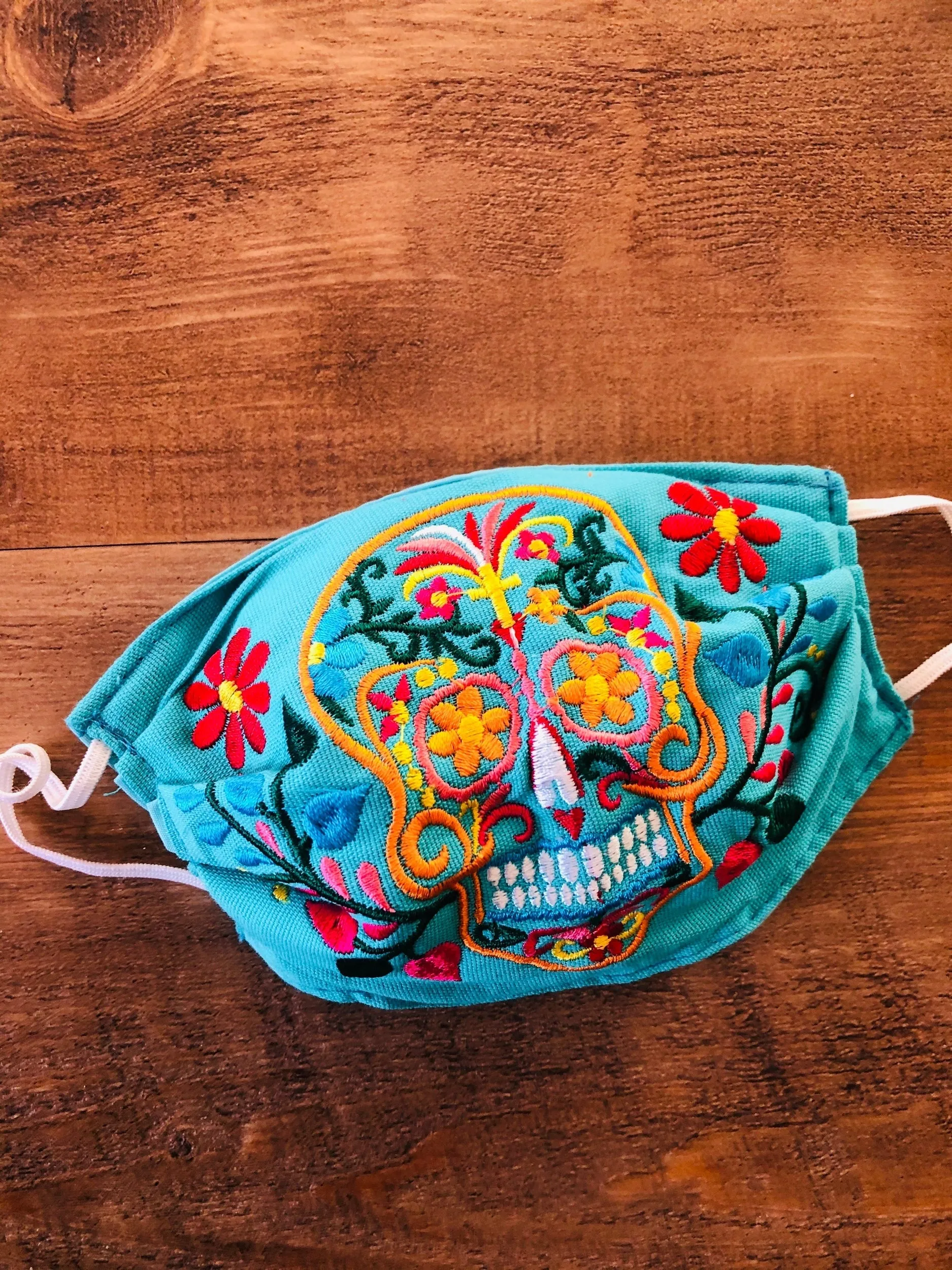 Floral Sugar Skull Face Mask