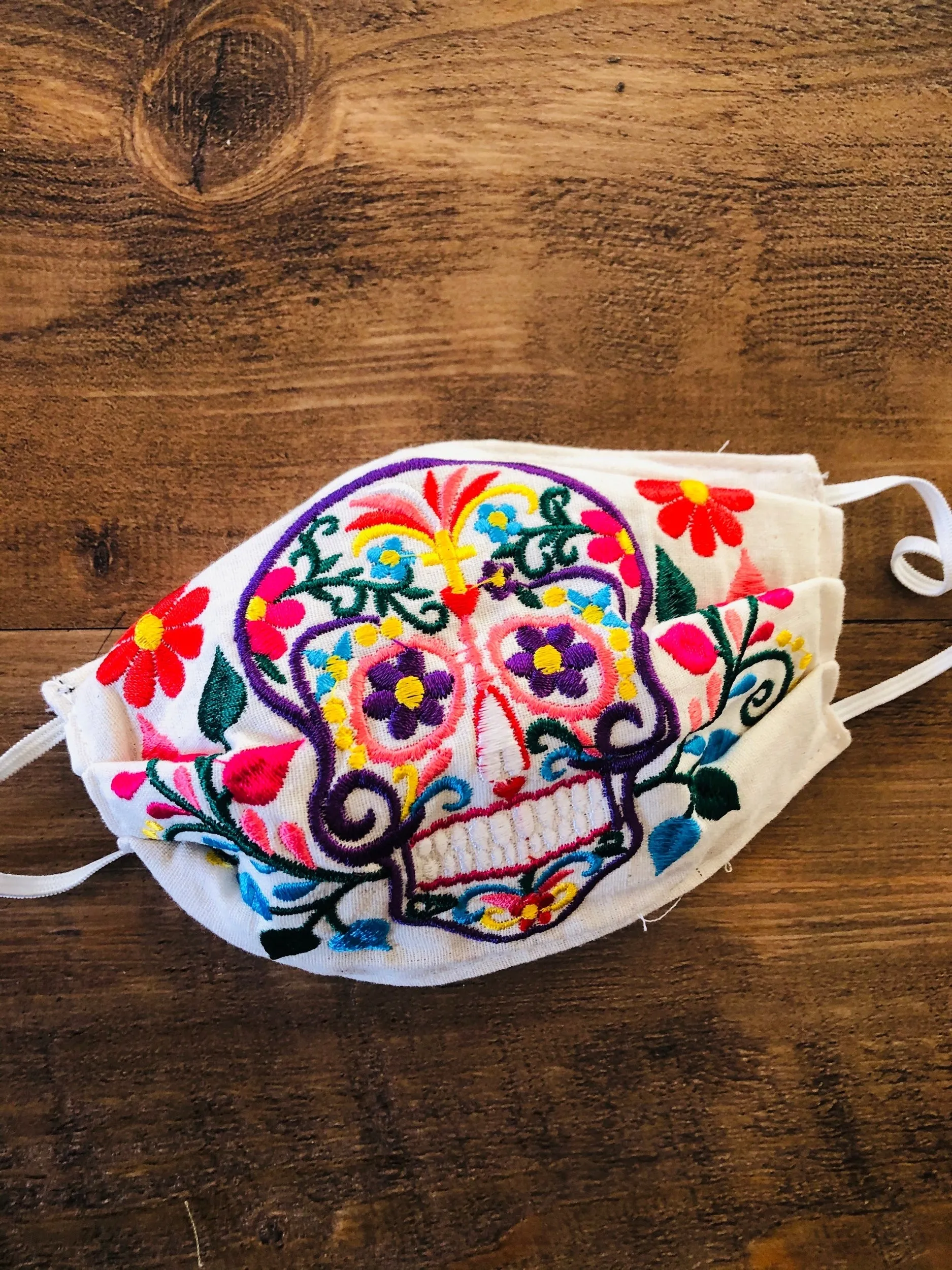 Floral Sugar Skull Face Mask