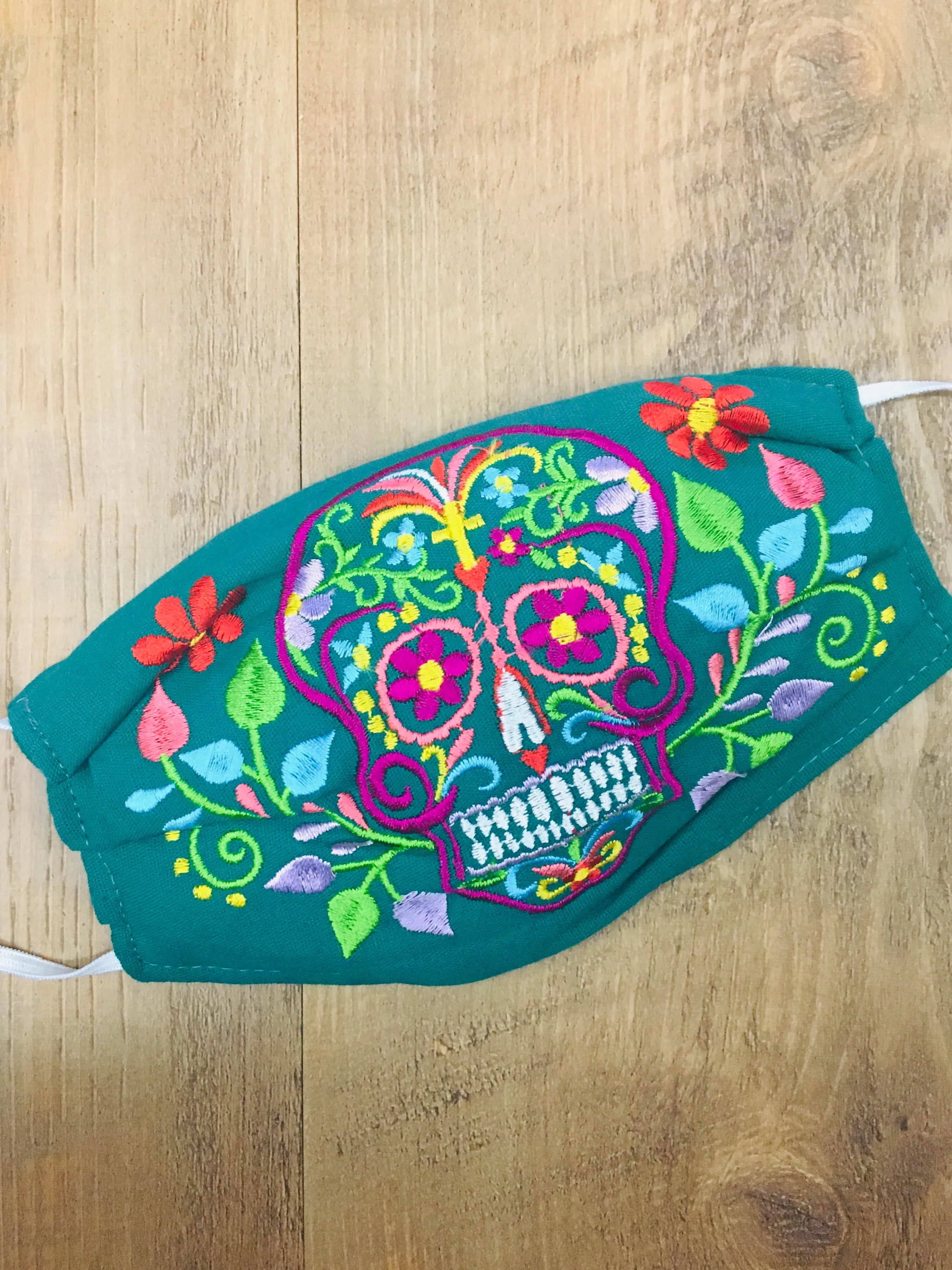 Floral Sugar Skull Face Mask