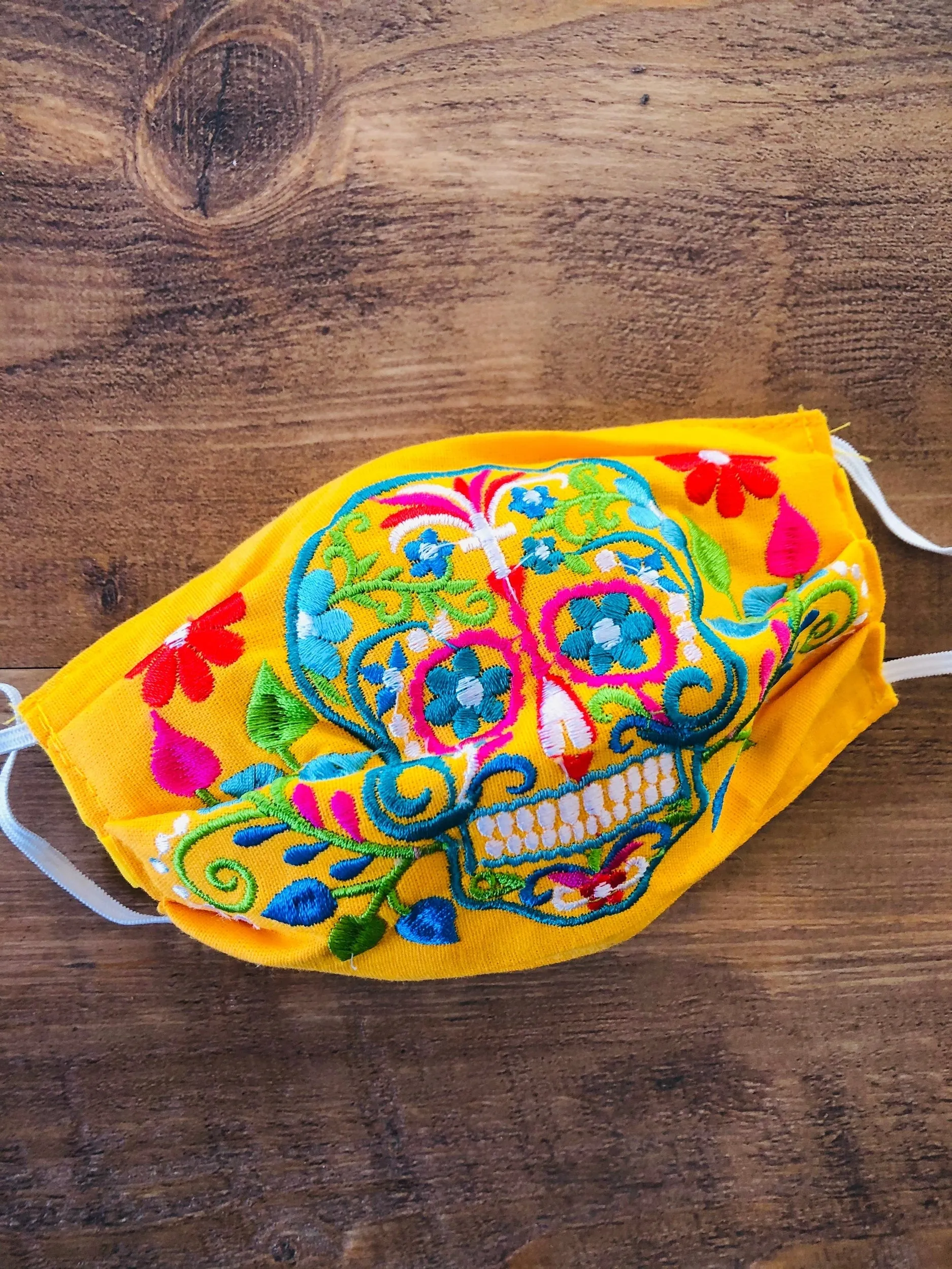 Floral Sugar Skull Face Mask