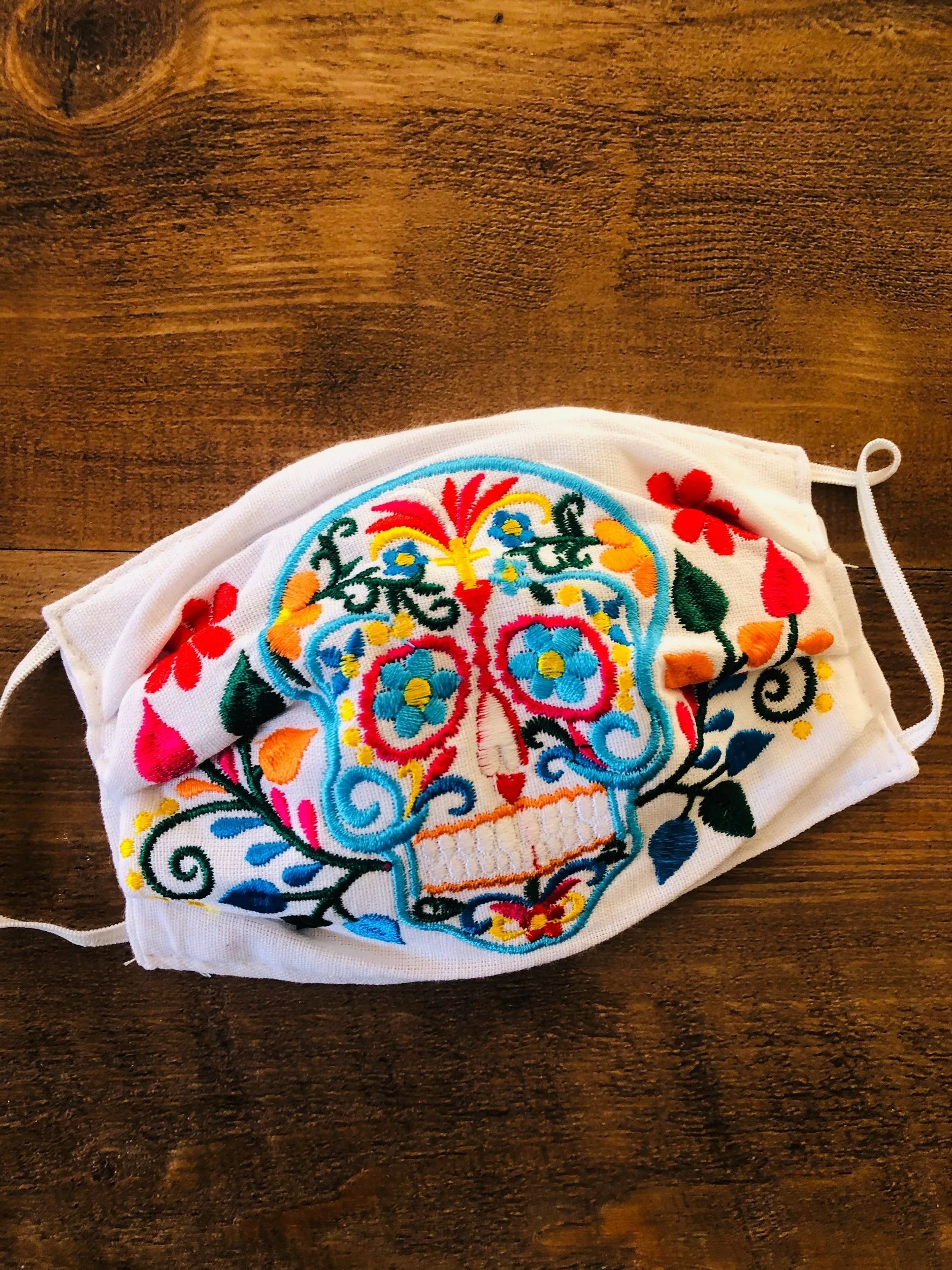 Floral Sugar Skull Face Mask