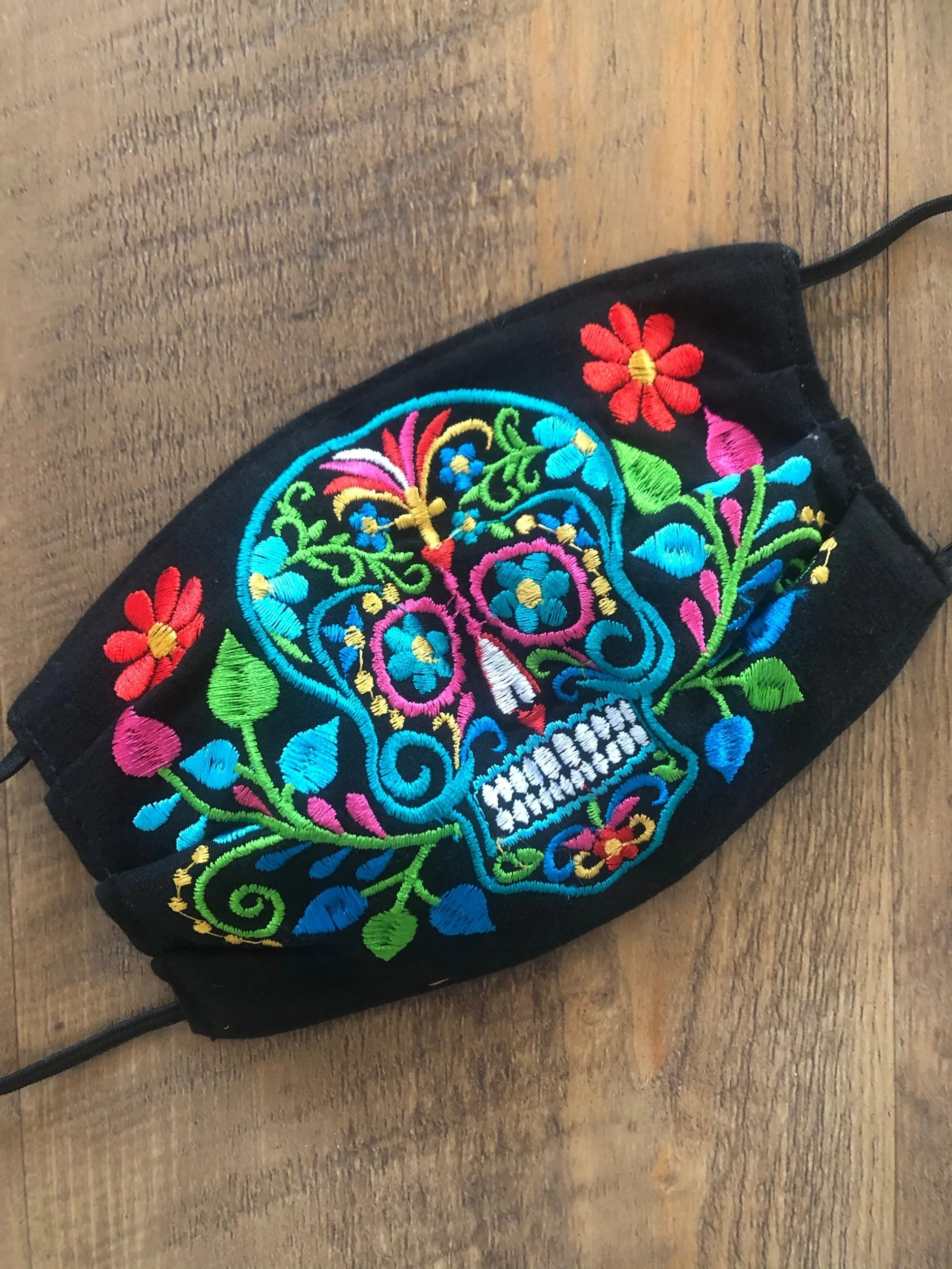 Floral Sugar Skull Face Mask