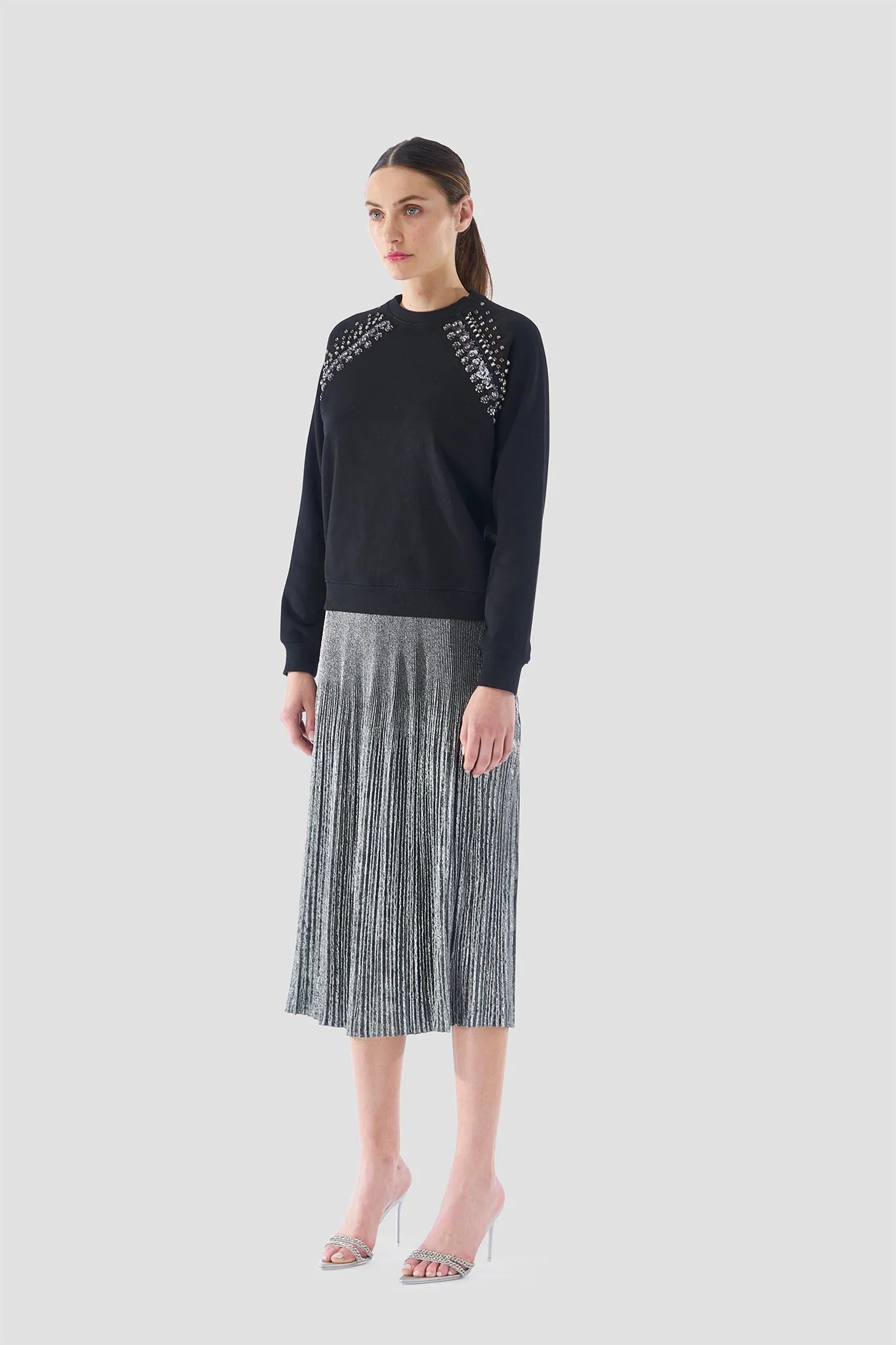 Foil Pleated Skirt