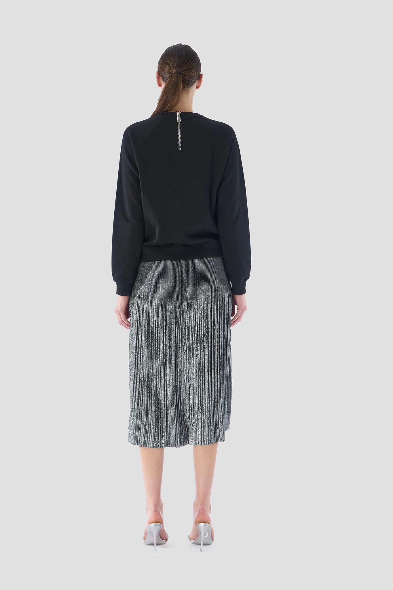 Foil Pleated Skirt