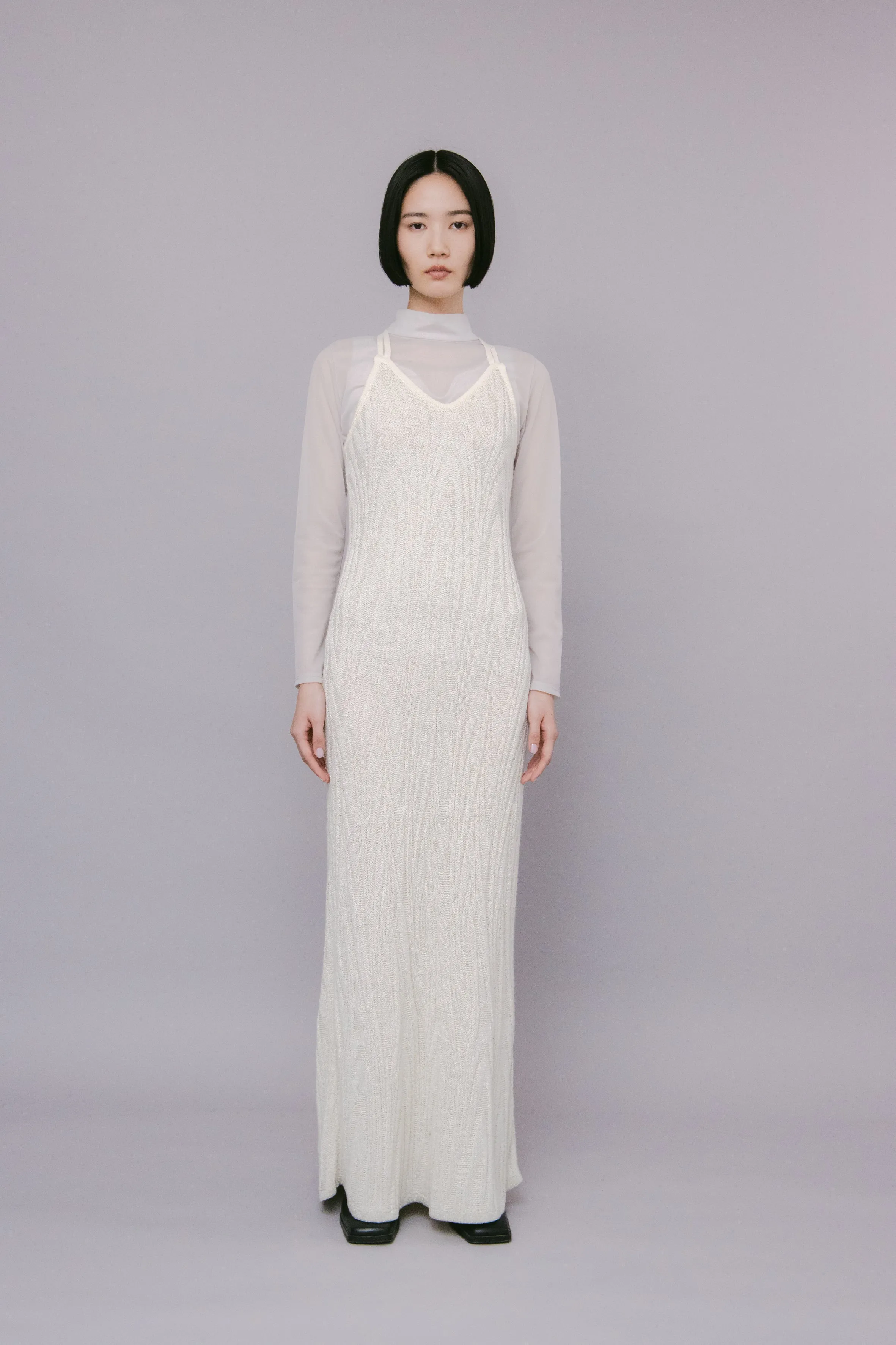 Frost knit camisole dress (Ivory)