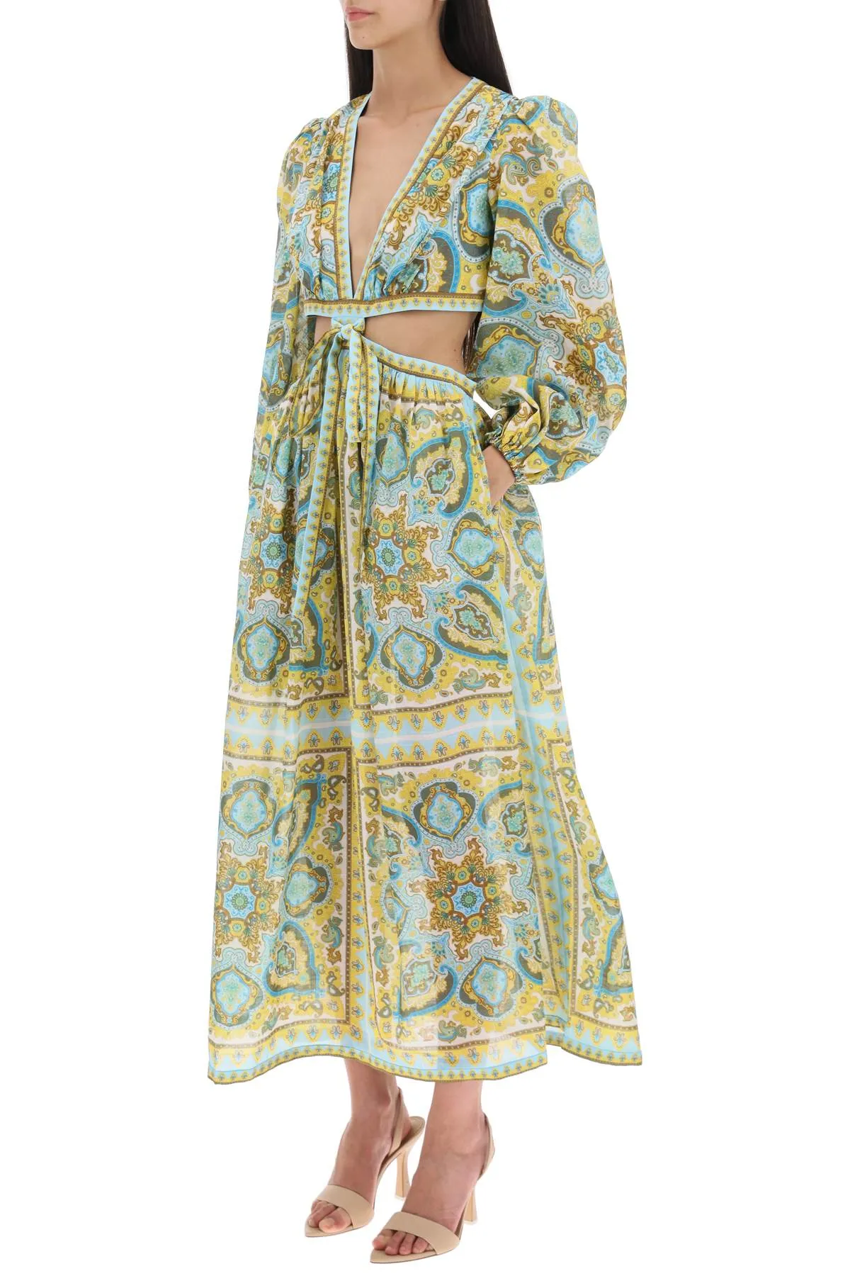 'halcyon' Midi Dress In Paisley Cotton (Size - 1)