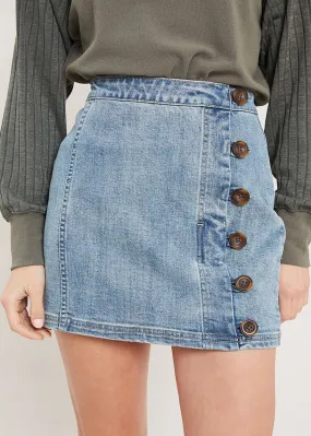 Harlow High Waist Denim Mini Skirt