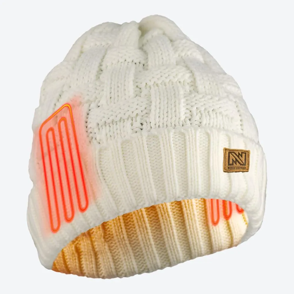 Heated Cable Knit Beanie