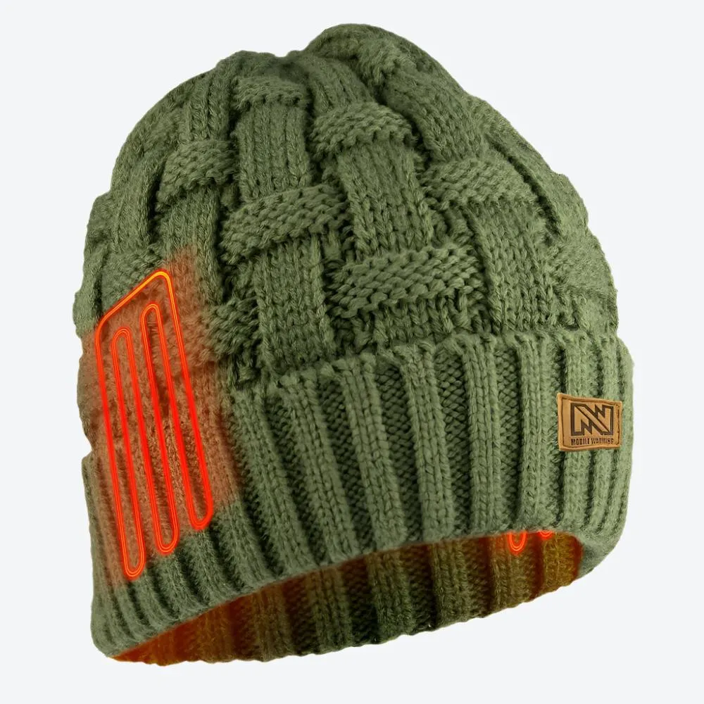 Heated Cable Knit Beanie