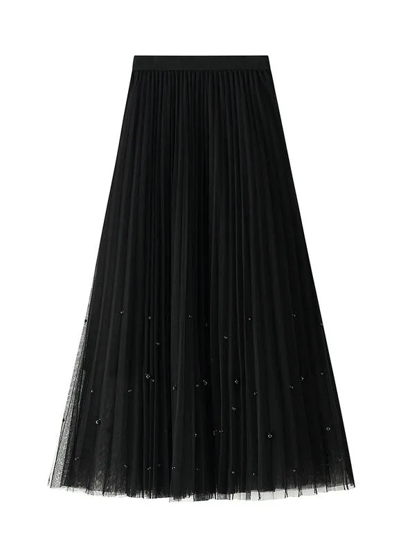 Heavy-duty Beaded Gauze Skirt