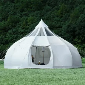 High-Quality Mongolian Waterdrop Starry Oxford Glamping Outdoor family Large 100% cotton canvas Big Luxury Camping Bell Tent