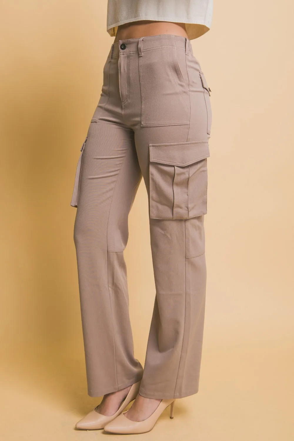 High Rise Cargo Pants with Pockets