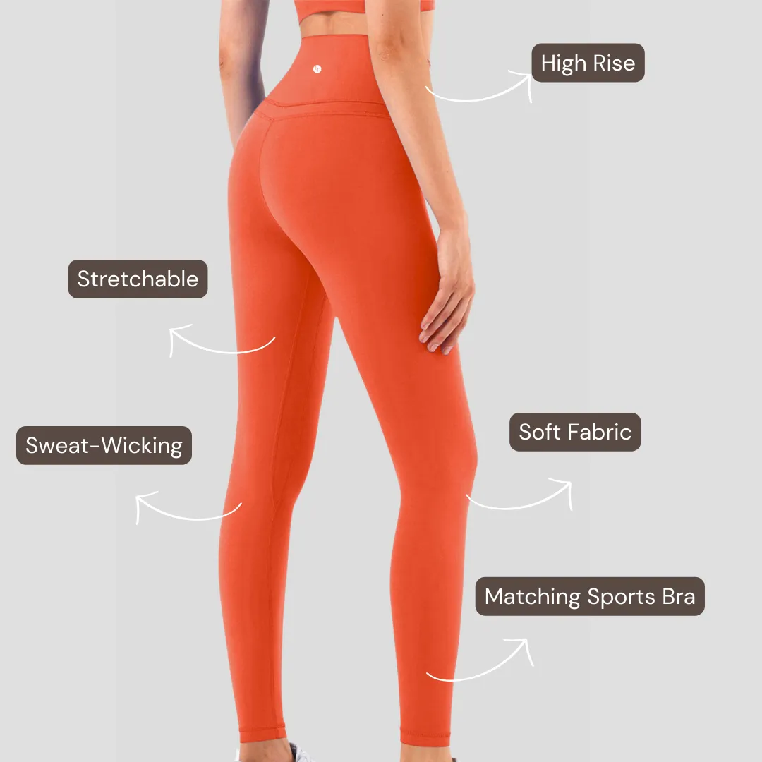 High-Rise Elevate Leggings - Orange