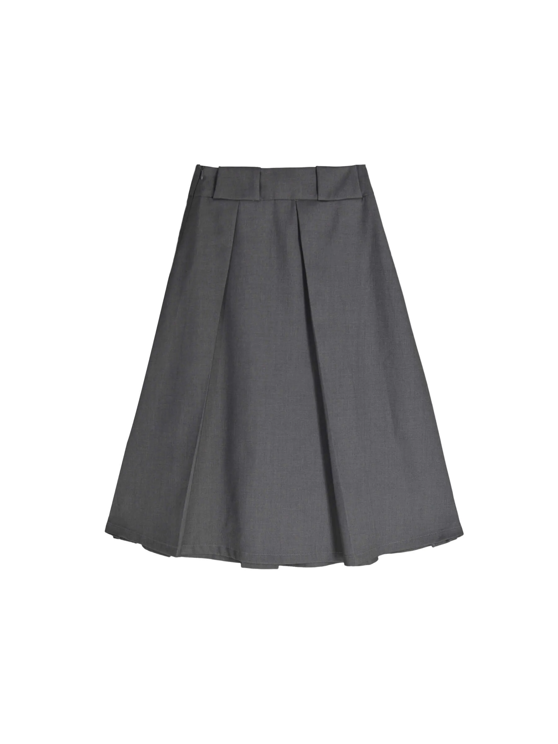 High Waist Pleated A-line Skirt