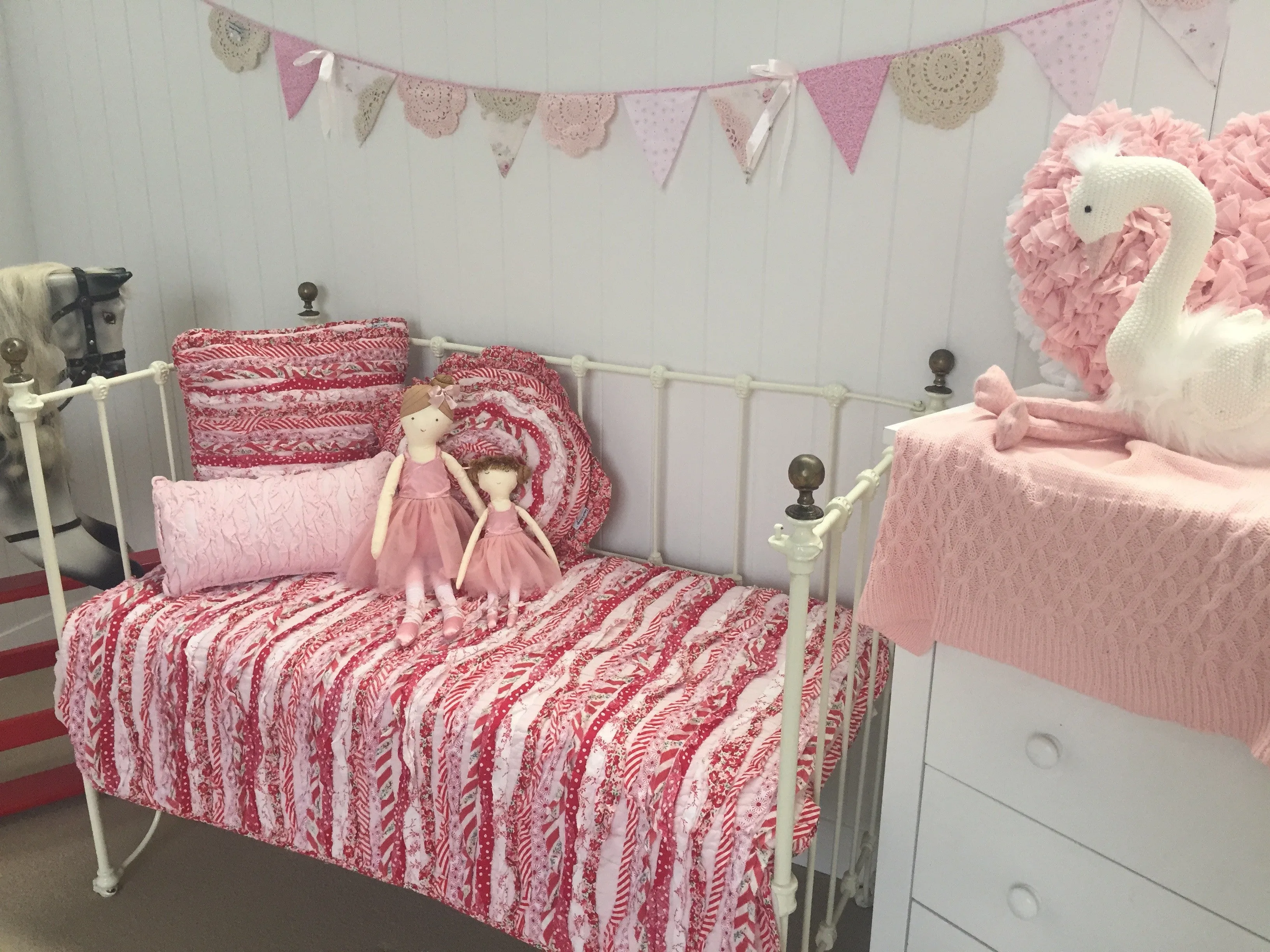 Indie Frill Ruffles Cot Quilt Coverlet