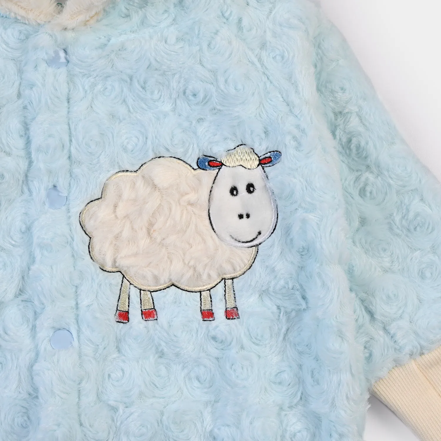 Infant Boys Knitted Character Romper - Sky Blue