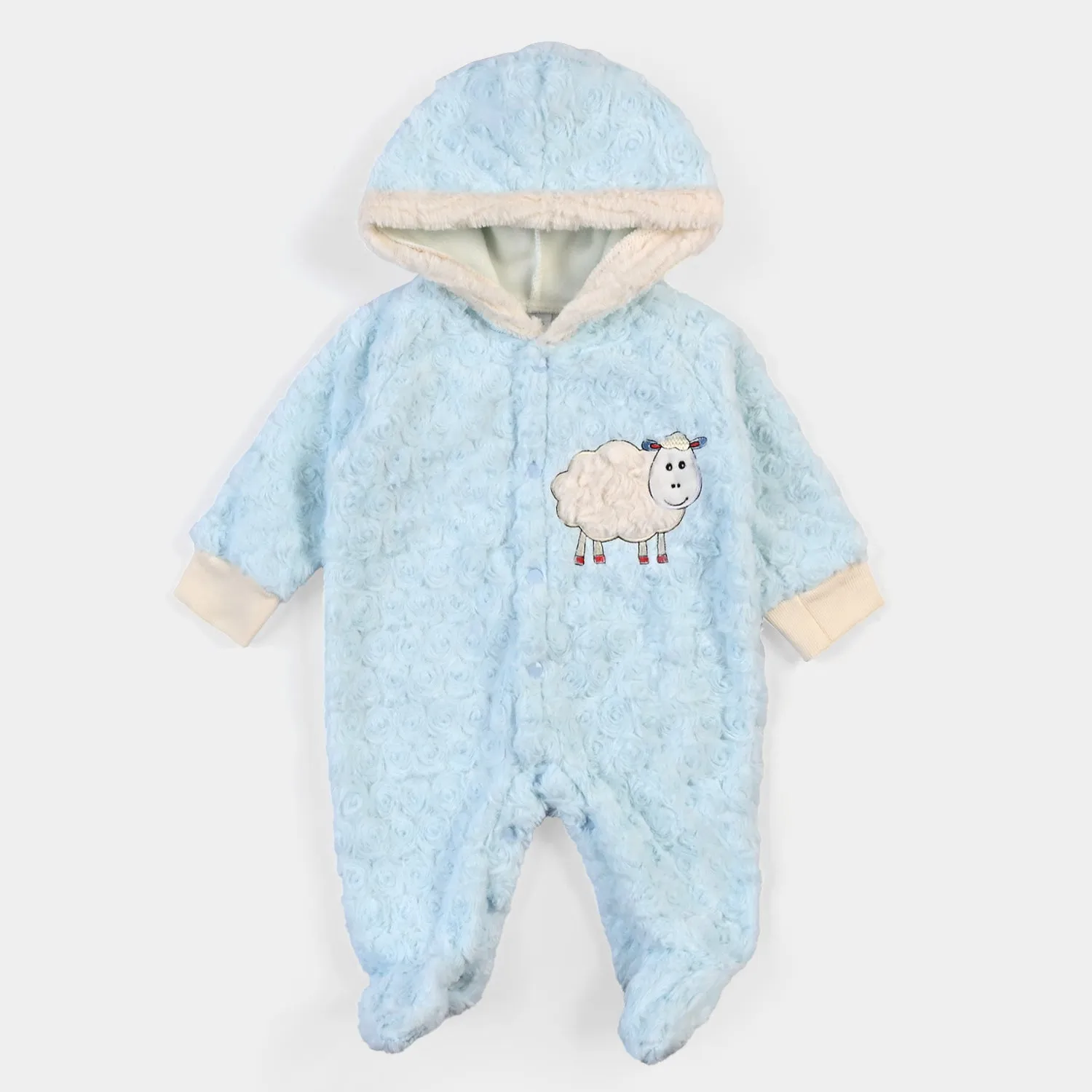 Infant Boys Knitted Character Romper - Sky Blue