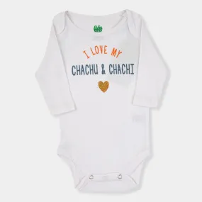 Infant Boys Knitted Romper I love Chachu & Chachi-B. white