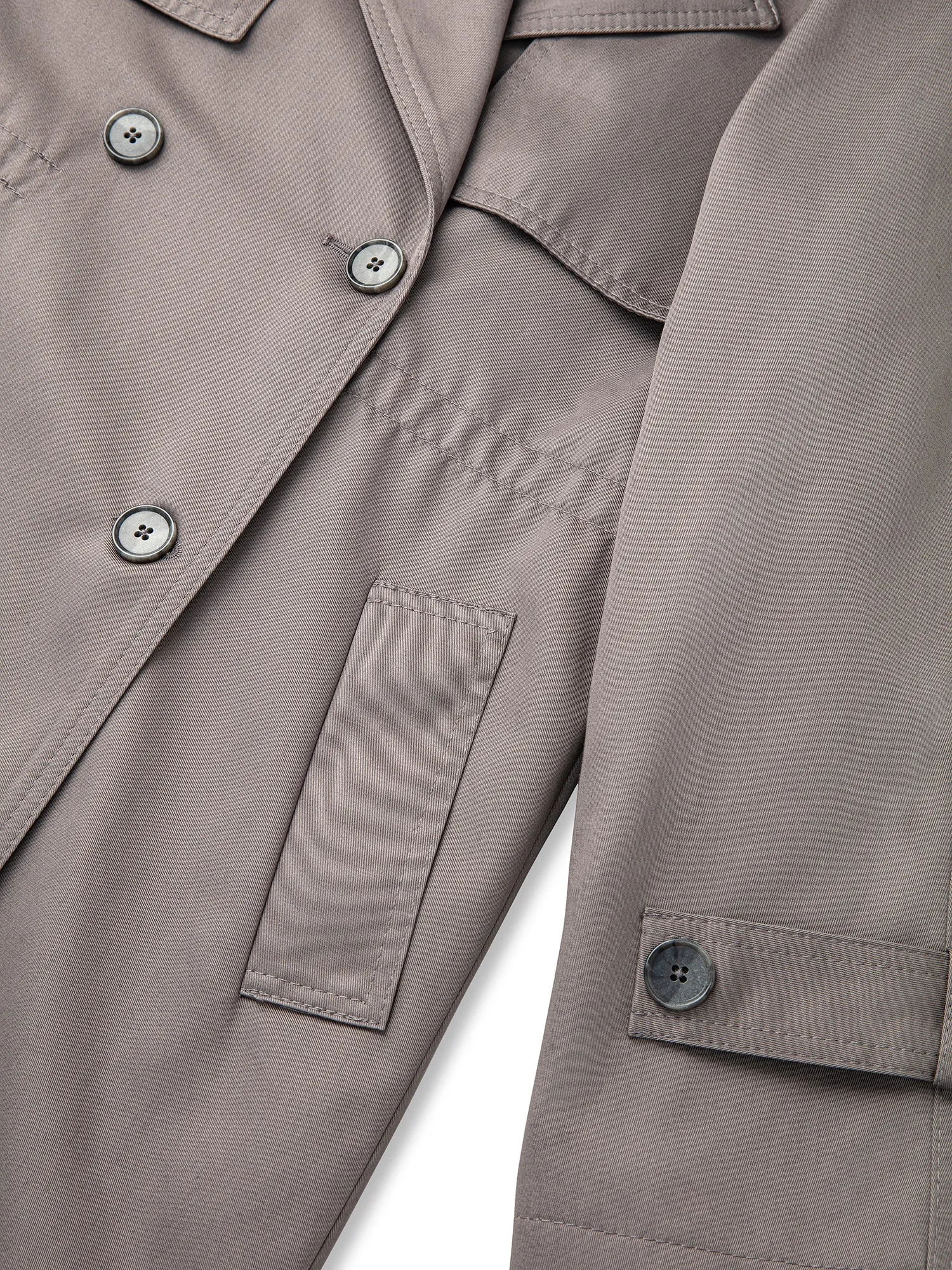 Ipekyol Buttoned Wide Collar Trench Coat Grey