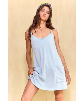 Jess V-Neck Jersey Solid Mini Dress with Shorts