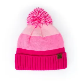 Kids Block Party Knit Pom Pom Hat Pink