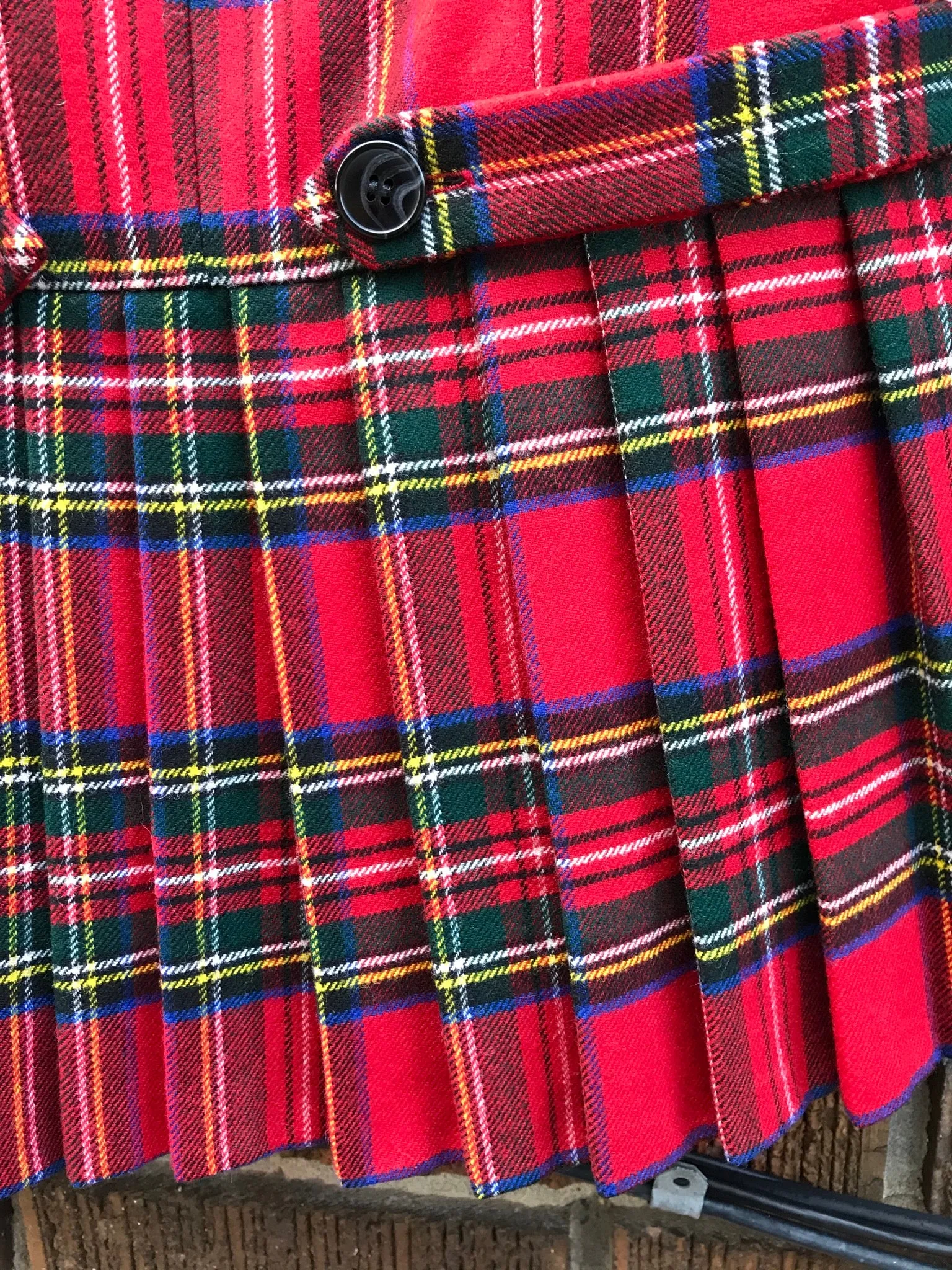 LAMB Red Plaid Wool Skirt