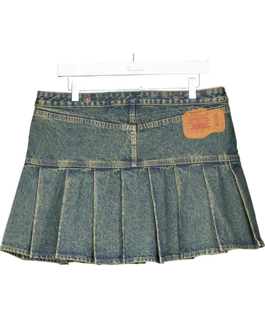 levis Blue Bell Pleated Skirt UK L