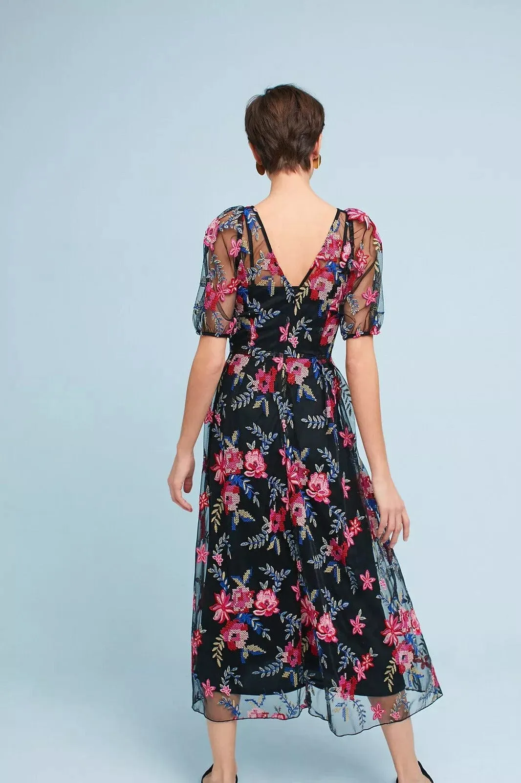 Lucy Embroidered Midi Dress