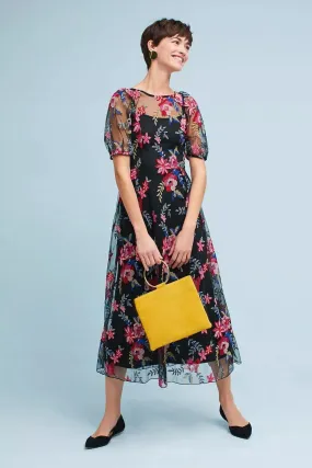 Lucy Embroidered Midi Dress