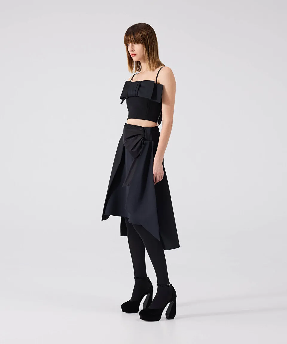 Machka Bow Midi Skirt Black