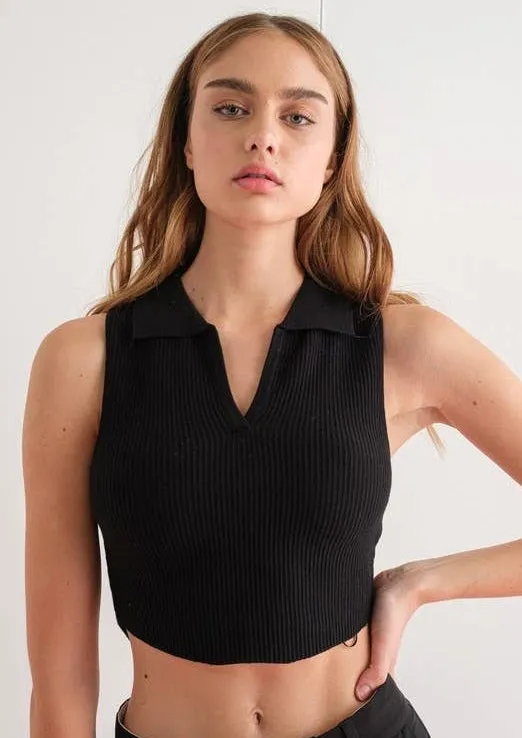 Make Sense Knit Polo in Onyx