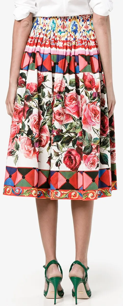 'Mambo' Print Pleated Skirt