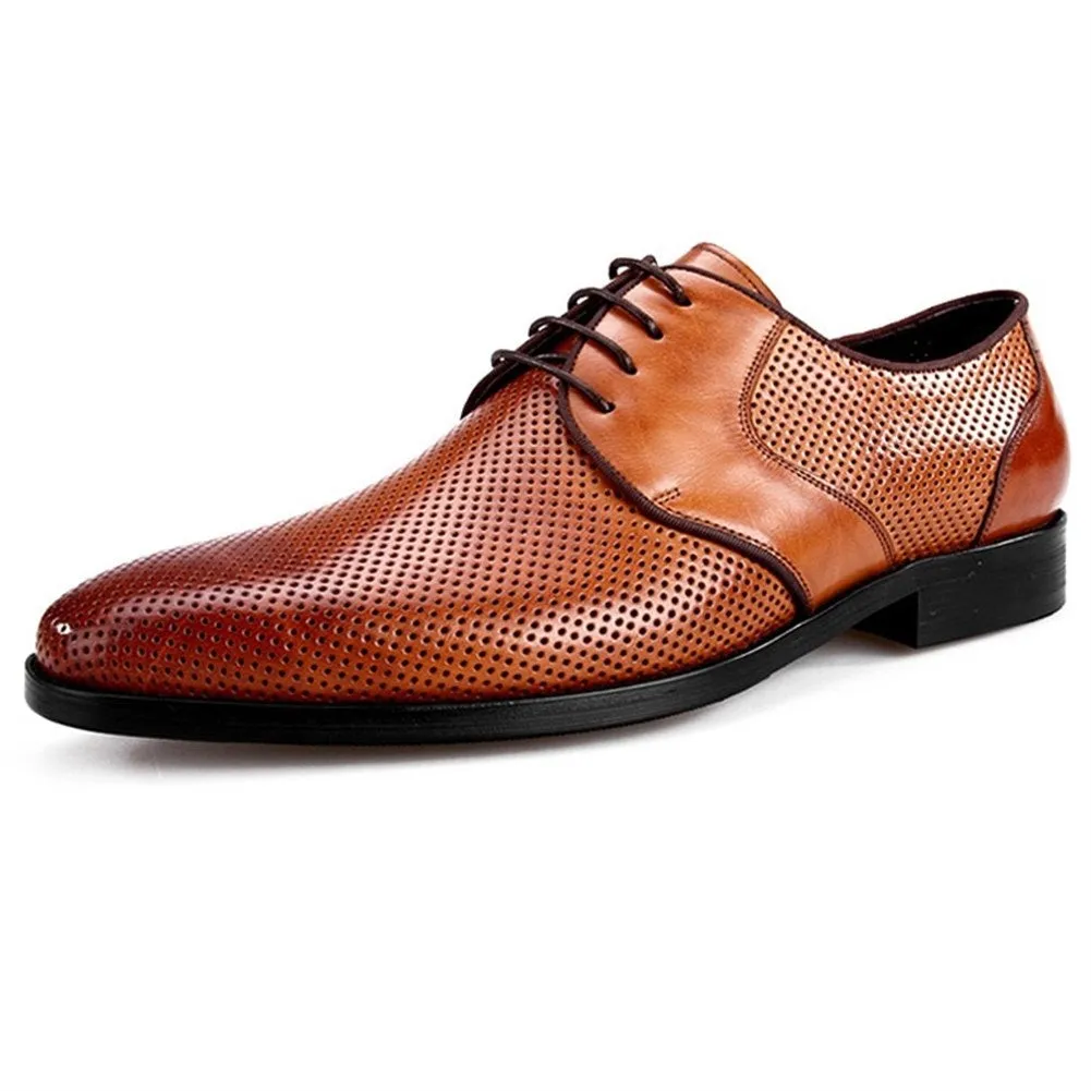 Men Breathable Lace Up Formal Shoes