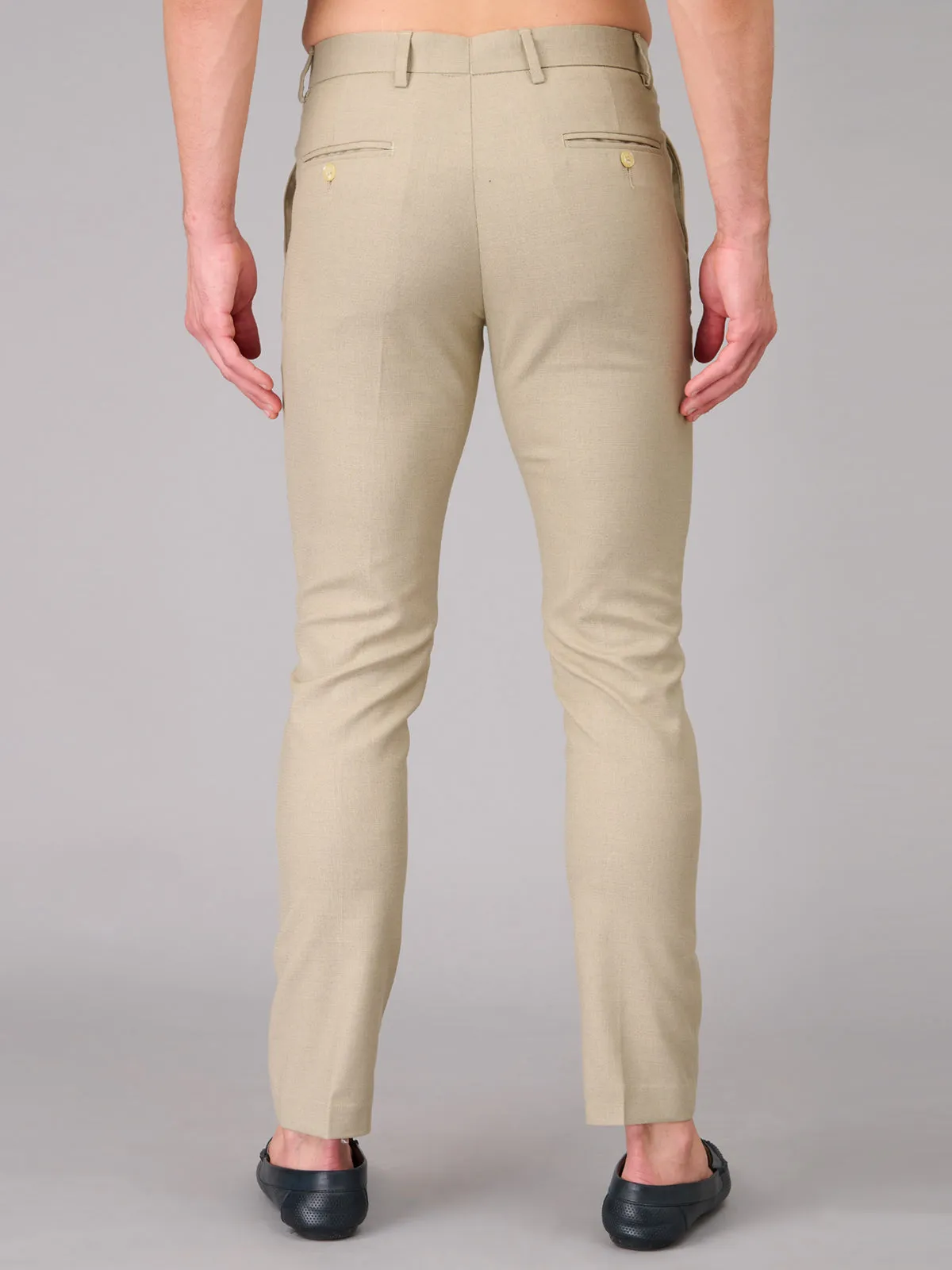 Men Ivory Comfort Fit Trousers (GBFRMTR1204)