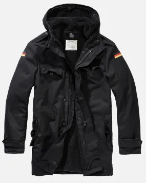 Men's Heavy Winter Flag Parka Coat-Black