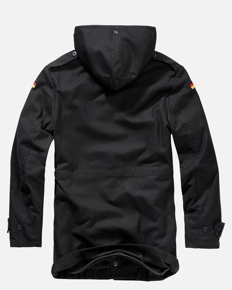 Men's Heavy Winter Flag Parka Coat-Black