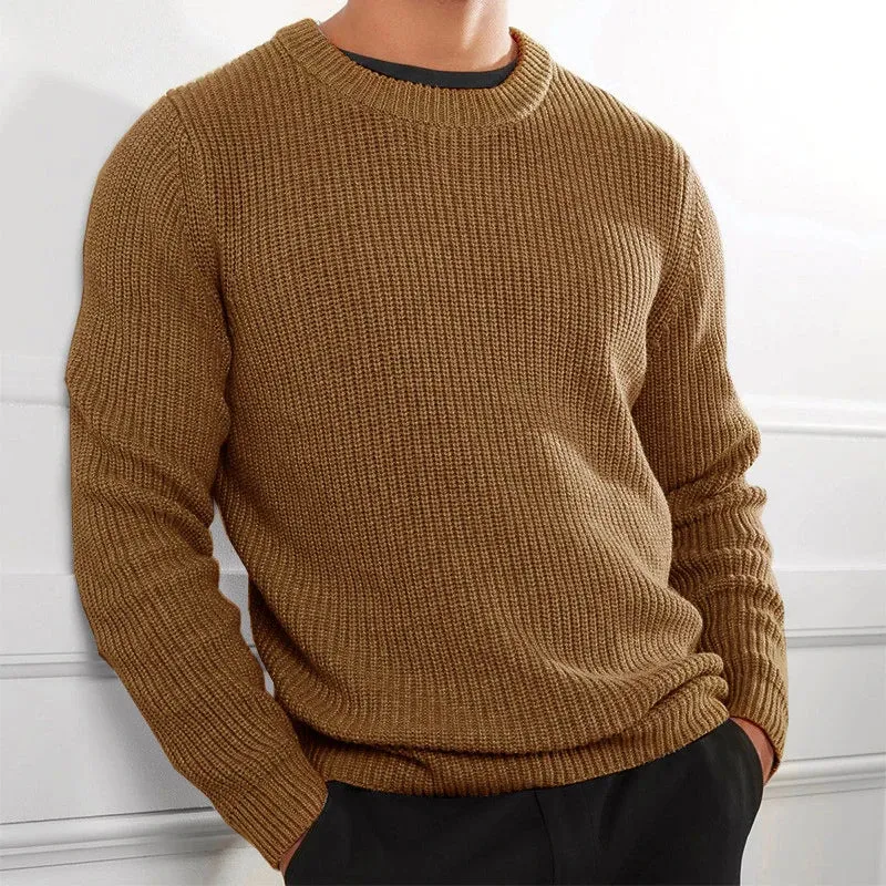 Men's Knit Long Sleeve Crew Neck Sweater