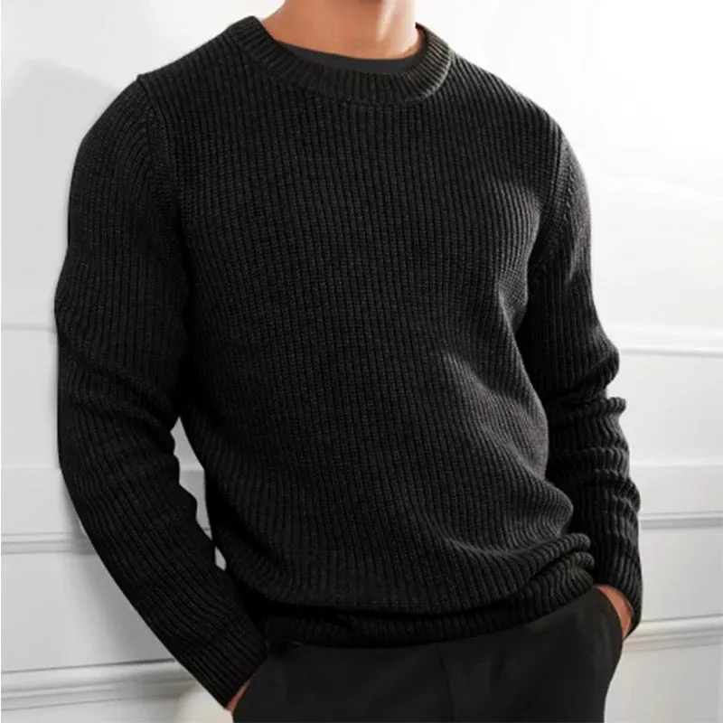 Men's Knit Long Sleeve Crew Neck Sweater