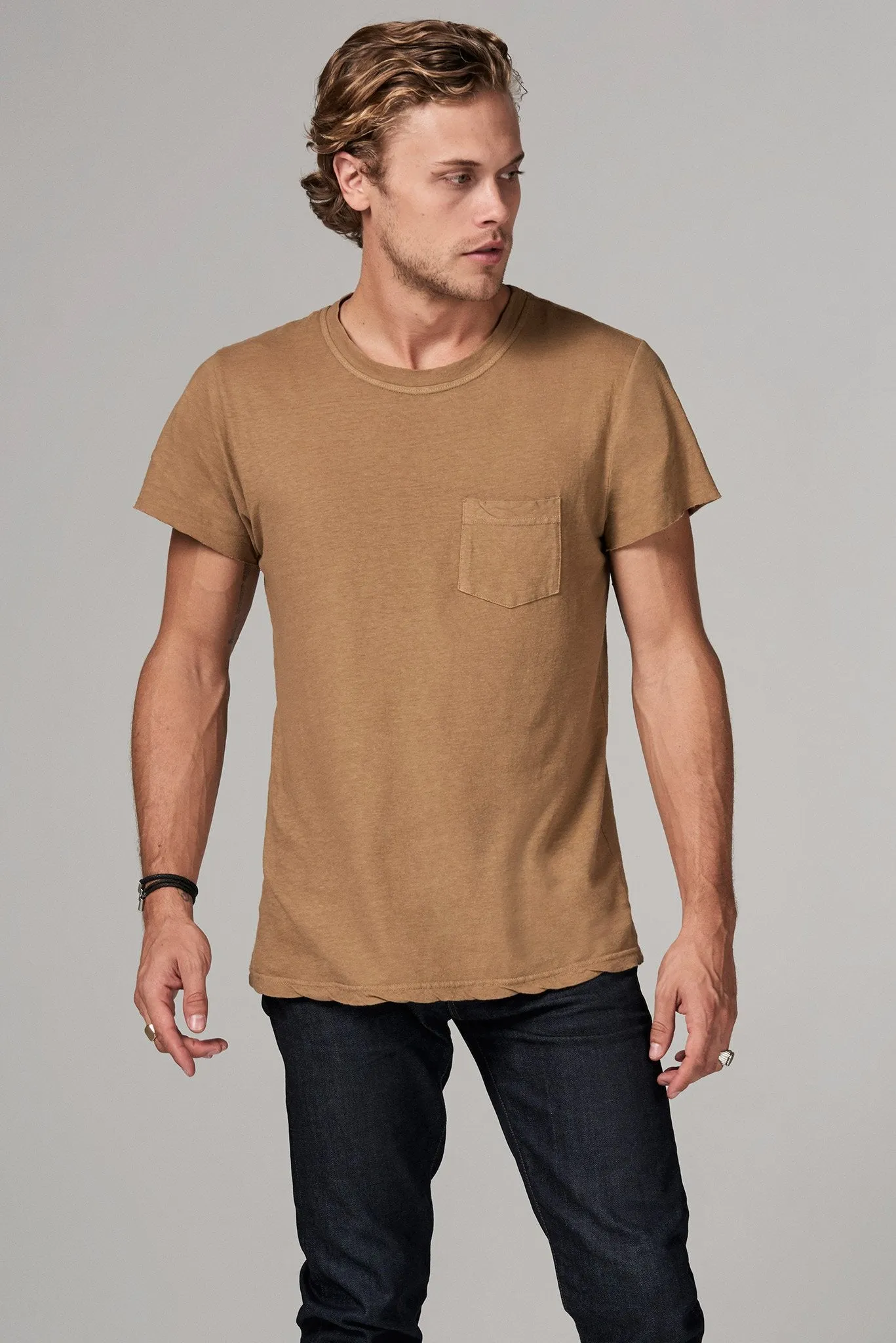 Men's Linen Blend Pocket Tee