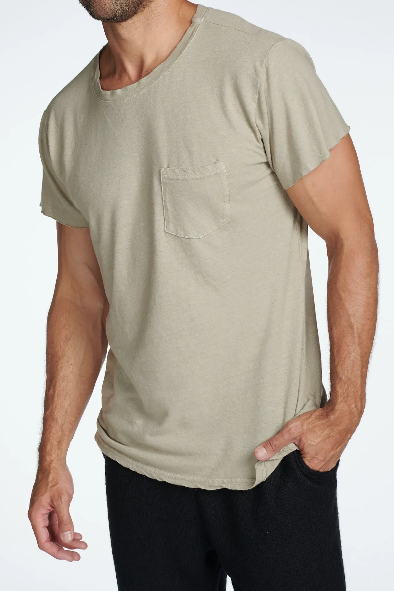 Men's Linen Blend Pocket Tee