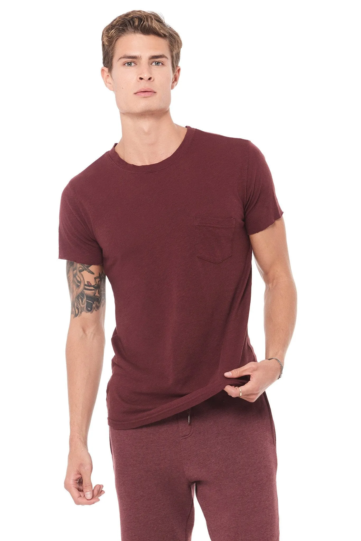 Men's Linen Blend Pocket Tee