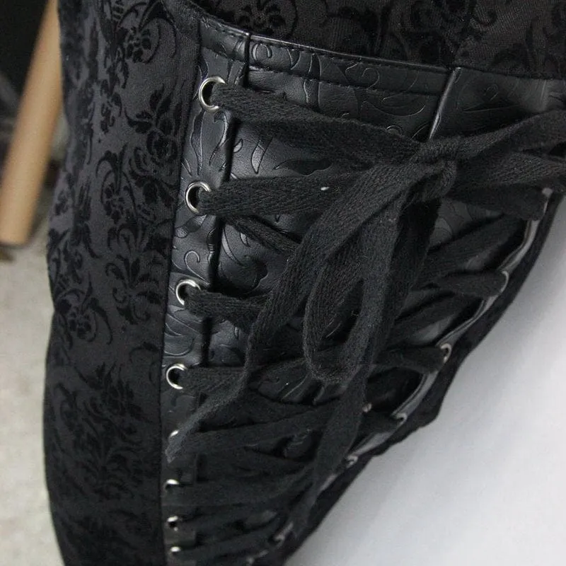 Men's Punk Brocade Trousers With Criss Cross Lacing