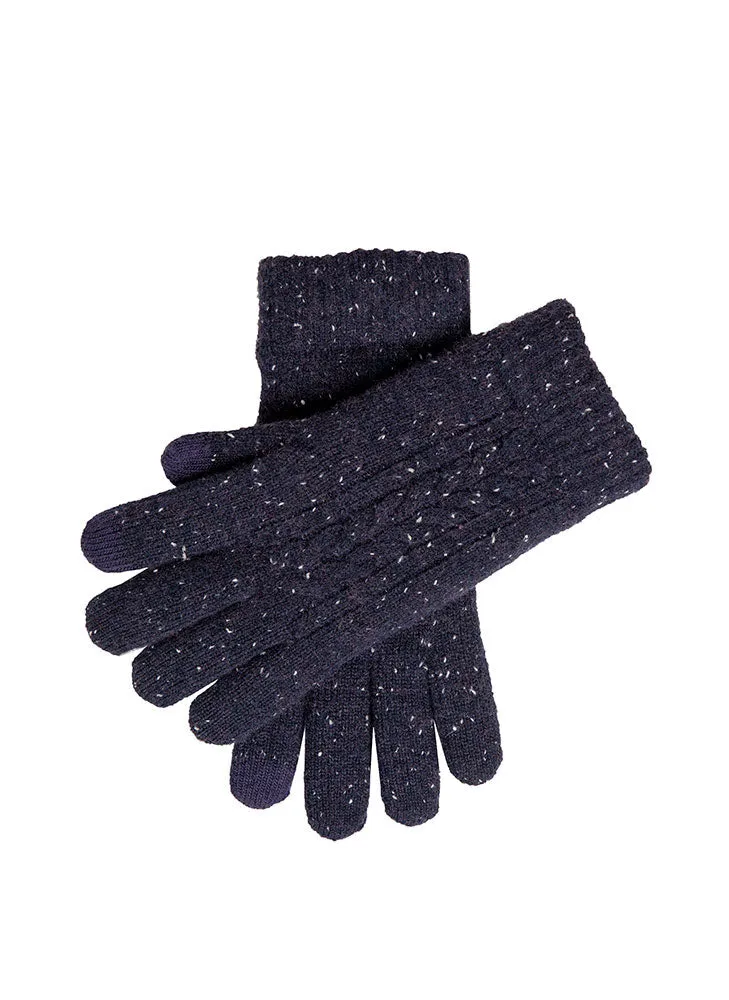 Men’s Touchscreen Cable Knit Gloves with Marl Yarn