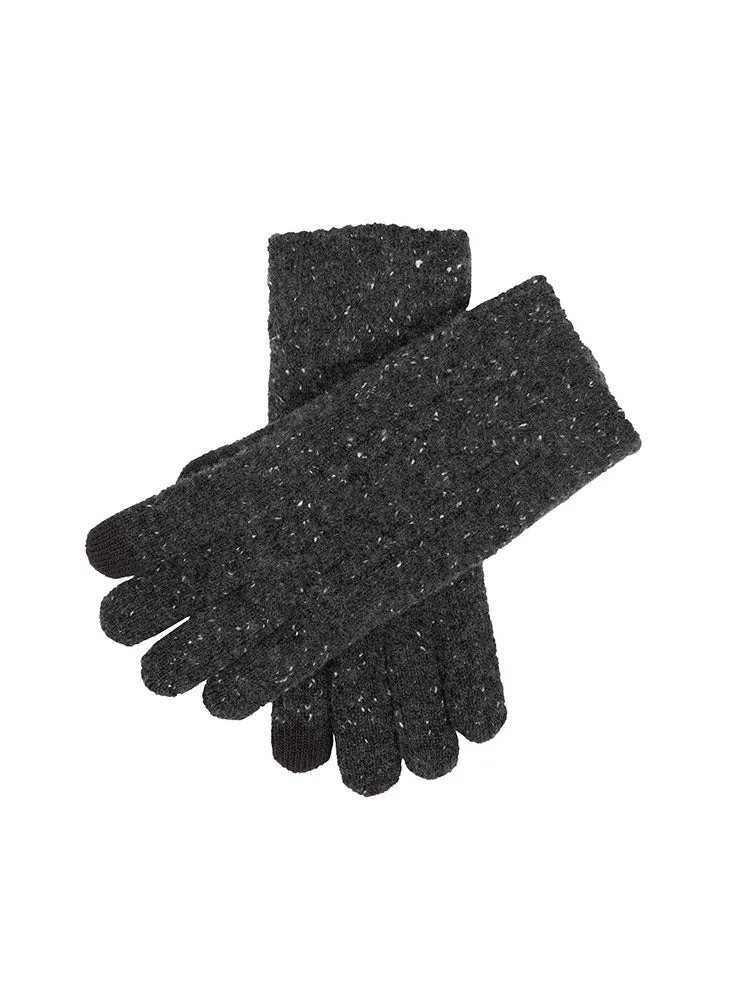 Men’s Touchscreen Cable Knit Gloves with Marl Yarn