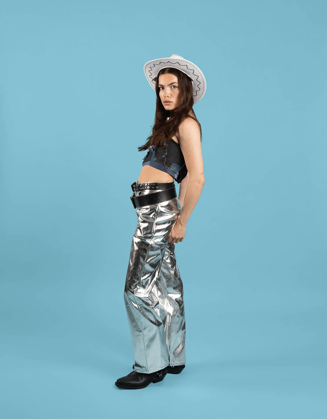 Metallic trousers