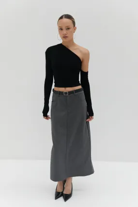 Mia Belt Skirt - Grey